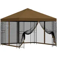 vidaXL Garten Pavillon mit Seitenwänden 3 x 3 m Taupe