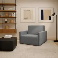 Imoebel 24 Sofa DALIA I, Wohnzimmer, modernes Schlafsofa Couch 2-Sitzer Sofa freistehendes Polstersofa Bettkasten 131 cm Schlaffunktion Grau Luda 10