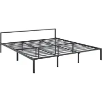 In And OutdoorMatch Stahlbett Reta - Bettgestell - Mit Lattenrost - 180x200 cm - Mattschwarz - Modernes Design