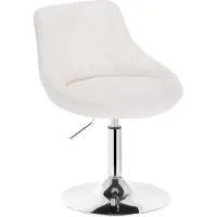 OEM Verstellbare werkstool, kunstleer- en metallobject, hoogteverstelbaar, rotatief, 42-58 cm Sitzhöhe, weiß, BH241ws-1