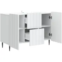 vidaXL Sideboard Weiß 89 x 34,5 x 62 cm Holzwerkstoff