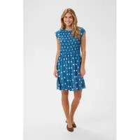 Saint tropez Midikleid SAINT TROPEZ "Damen Kleid GislaSZ", Damen, Gr. M, N-Gr, blau (blau turtledove big dot), Obermaterial: 100% Viskose LENZING ECOVERO CV LenzEcov., Kleider Midikleid
