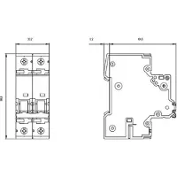 Siemens 5SY5206-7 Leitungsschutzschalter Allstrom DC 440V AC 400V 10kA, 2-polig, C, 6A 5SY52067