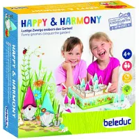 Beleduc Happy und Harmony Brettspiel aus Holz ab 4 Jahren fuer 2 Spieler