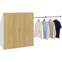 VCM Dachschrägen Kleiderschrank mit Stange Dacho L
