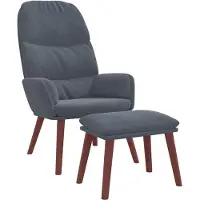 vidaXL Relaxsessel mit Hocker Dunkelgrau Samt