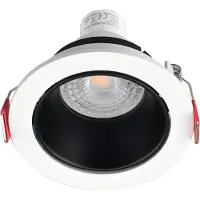 Braytron Einbaustrahler GU10 Ø75mm Einbaurahmen + 6500K Kaltweiß Leuchtmittel inkl. GU10 Fassung Weiß / Schwarz