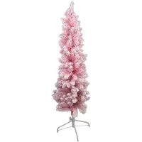 Clayre & Eef Künstlicher Baum Weihnachtsbaum 40x40x150 cm Rosa Kunststoff
