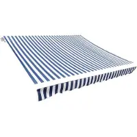 OEM Sonnenschutz-Tuch - Ersatztuch für Sonnenschutz - Blau und Weiß gestreift - UV-beständig - 3 x 2,5 m (ohne Rahmen)