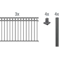 Alberts Zaunkomplettset Circle, zum Aufschrauben anthrazit Höhe 120 cm Länge 6 m