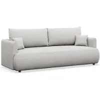 Selsey Ovo Mini – 3-Sitzer Schlafsofa mit Bettkasten, Hellgrau, Chenille Easy Clean