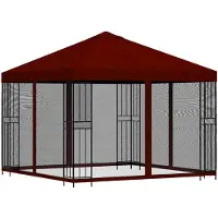 vidaXL Garten Pavillon mit Seitenwänden 3 x 3 m Bordeauxrot