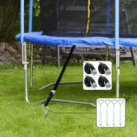 OEM Trampolineset mit Stahlrohr-Frame 40 cm - Langspannen 250 cm - Wetterfest mit Stahlbeinverbindung für Außenbereich