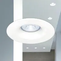 Braytron Einbaustrahler GU10 Ø75mm Einbaurahmen + 5W 3000K Warmweiß Leuchtmittel inkl. GU10 Fassung Weiß