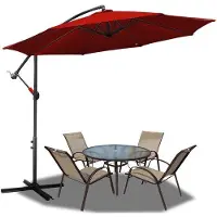 OEM Gartensonnenschirm 3,5 m rot – Ideal für große Terrassen und Sitzbereiche