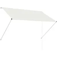 OEM Handmatig Zonneschirm - 200 x 150 cm - Crème - Verstelbaar für Balkon & Terras - UV-bestendig & Wasserfest - Inkl. Metall-Frame
