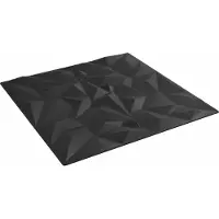 Syfax Wandpaneele 12 stk. 50 x 50 cm Schwarz XPS Schaum