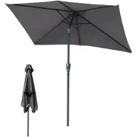 OEM Gartensonnenschirm 2 × 3 m in Teilen – Ideal für Garten und Familienbereich, grau