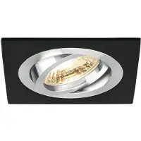 Braytron Einbaustrahler GU10 Einbaurahmen 35° Schwenkbar Ø75mm Bohrloch Aluminium inkl. GU10 5W Kaltweiß 410 Lumen LED Leuchtmittel Schwarz Eckig