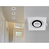 Eco-Light LED Deckeneinbaustrahler eckig Weiß 3 Watt Spot schwenkbar - Einbauleuchte innen