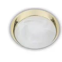 Niermann Standby LED Decken Lampe Alabaster/Messing LED Flurleuchte Dielenlampe Ø40cm Küchenlampe