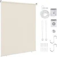 OEM Dachschirm Thermo Verduisterend - Vertikaler Sonnenschirm - Wetterfest - Beige 160 x 240 cm
