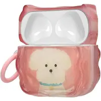 Kwmobile Kopfhörer Case für Apple Airpods 5 / Airpods 4 - Hülle mit Karabiner, In-Ear Headphones Case, Earphones Cover Etui, Weißer Terrier
