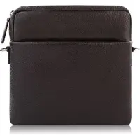Paolo Peruzzi Herrentasche Umhängetasche Arbeit Tache aus Echtes Leder Neu Mittel Dunkelbraun