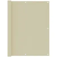 OEM Balkonzier - 120x400 cm - Oxford Stoff - Creme - Hochreling-Privatschirm - Wetterbestandig - Wind- & UV-schutz - mit Anbringungsleine