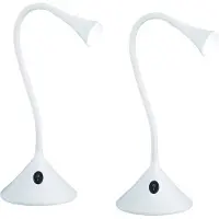 RL 2er SET flexible 2in1 Tischleuchte & Wandleuchte biegsam Weiß für Schreibtisch