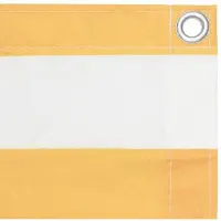 OEM Balkonüberdachung - 120x400 cm - Oxford Stoff - Gelb & Weiß gestreift - Wind- und wasserdicht - Hoch Privacy-Vorhang - inkl. 12m Seil