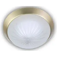 Niermann Standby LED Deckenlampe Schliffglas Messing matt Flurlampe Dielenlampe Ø35cm Kellerlampe