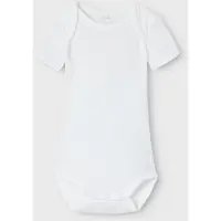 Name it Body "NBNBODY 3P SS SOLID WHITE 4 NOOS", Jungen, Gr. 86, N-Gr, weiß (hellweiß), Sweatware, Obermaterial: 100% Baumwolle, bedruckt, regular fit, Rundhals, Bodys Body