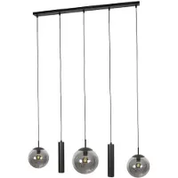 Steinhauer Design-Pendellampe Bollique 5-Licht Schwarz