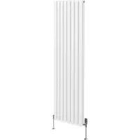 Monster Oval Röhrenheizkörper & Chrom Thermostatventile – 1800mm x 480mm - Weiß