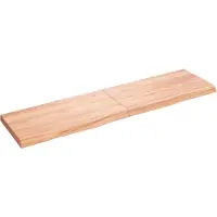 Syfax Waschtischplatte Hellbraun 120x30x(2-4) cm Massivholz Behandelt