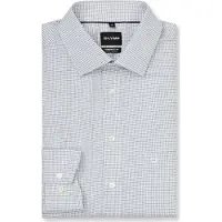 Olymp Langarmhemd "Big & Tall", Herren, Gr. 47, N-Gr, weiß (grün), Web, Obermaterial: 100% Baumwolle, gemustert, normal, 2-Knopf-Manschette, Hemden Langarmhemd, New Kentkragen, comfort fit, bügelfrei