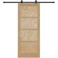 vidaXL Schiebetür Natürlich und Schwarz 86 x 211 cm