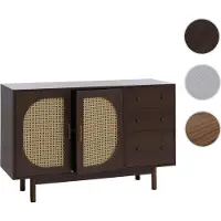 Mendler Sideboard HWC-P52, Schrank Kommode Highboard, Schubladen Staufächer, Poly-Rattan MDF Melamin 80x120x