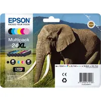Epson Elephant Singlepack Cyan 24 Claria Photo HD Ink, Standardertrag, Cyan, Tinte auf Farbstoffbasis, 4,6 ml, 1 Stück(e), Einzelpackung