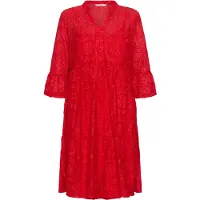 Cream Midikleid "Damen Kleid CRTiley", Damen, Gr. 38, N-Gr, rot (high risk rot), Obermaterial: 60% Baumwolle CO. 40% Polyamid PA., Kleider Midikleid