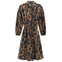 Bugatti Blusenkleid "Leo-Muster" mit Bindegurt und aus Baumwolle