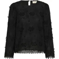 Cream Langarmbluse "Langarm-Bluse CRHilda", Damen, Gr. 34, schwarz (pitch schwarz), Obermaterial: 100% Baumwolle CO., Blusen Langarmbluse