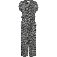 Kaffe Jumpsuit "Damen Overall KAmille", Damen, Gr. 36, N-Gr, schwarz (schwarz, chalk graphic lines), Obermaterial: 100% Viskose LENZING ECOVERO CV LenzEcov., Overalls Jumpsuit