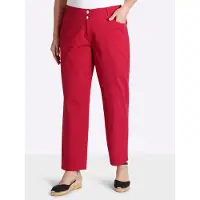 Sheego 7/8-Hose , Damen, Gr. 44, Normalgrößen, rot (erdbeere), 97% Baumwolle, 3% Elasthan, unifarben, Hosen 7/8-Hose