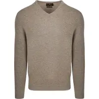 Steppin' Out Pullover V-Ausschnitt Merinowolle Hellbraun