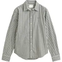Gant für Damen. 4300214 Grün gestreiftes Hemd (42), Lässig, Baumwolle, Klassisch, Langarm