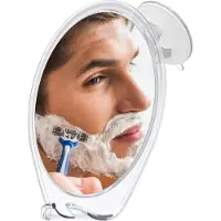OEM Kleiner, handlicher Duschspiegel mit Halter und Drehfunktion, weiß