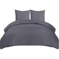 OEM Weiches Mikrofaser Bettwäsche Set 260x240cm mit Kissenbezügen 65x65cm - Bettwäsche Set - Grau