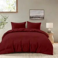 OEM Bordeaux-Bettwäsche 200x220 cm, 2 Kissenbezüge 80x80 cm, 100% Microfaser